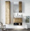 Мебель для ванной STWORKI Карлстад 60 дуб рустикальный, простоун беж, в стиле лофт, под дерево, подвесная, российская 425108 - 0