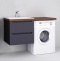 Мебель для ванной Jorno Wood 120, серая, подвесная, под стиральную машину - 3