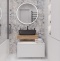 Мебель для ванной STWORKI Ольборг 60 столешница дуб французский, без отверстий, с тумбой 80, с раковиной Vitra Shift черной 542478 - 0