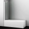 Шторка на ванну Wasserkraft Berkel 80х140 профиль белый стекло прозрачное 48P01-80WHITE Fixed - 0