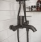 Смеситель для ванны с душем STWORKI by Damixa Стокгольм HFSG10030 черный, однорычажный, латунь, настенный, матовый - 2
