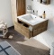 Мебель для ванной STWORKI Карлстад 60 дуб рустикальный, с белой полкой, в стиле лофт, под дерево, подвесная 440541 - 6