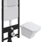 Комплект Унитаз подвесной STWORKI Хальмстад SETK2804-0606-001-1-6000 с микролифтом + Система инсталляции для унитазов EWRIKA ProLT 0026-2020 с белой кнопкой смыва 0042 560217 - 0