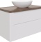 Мебель для ванной STWORKI Берген 100 белая с темной столешницей, раковина Moduo 55 Leaf 549593 - 7