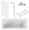 Комплект акриловой ванны со шторкой и душевой системой AM.PM Gem 170x70 белая W90ASET-170D8 - 0