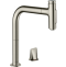 Кухонный смеситель Hansgrohe Metris Select M71 однорычажный, на 2 отверстия, с вытяжным изливом M7120-H200, под сталь 73819800 - 0
