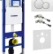 Система инсталляции для унитазов Geberit Duofix UP320 111.300.00.5 с белой кнопкой смыва, шумоизоляцией и креплениями - 0
