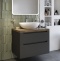 Мебель для ванной STWORKI Берген 80 серая со светлой столешницей, раковина Moduo 55 Leaf 549492 - 1