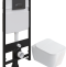Комплект Унитаз подвесной STWORKI Монтре SETK3204-2616 безободковый, с микролифтом + Система инсталляции для унитазов EWRIKA ProLT 0026-2020 с кнопкой смыва 0054 черной матовой 560002 - 0