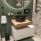 Мебель для ванной STWORKI Ольборг 60 столешница дуб французский, без отверстий, с тумбой 80, с раковиной BOCCHI Vessel черной 482712 - 1