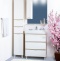Зеркало-шкаф Бриклаер Токио 80 L светлая лиственница, белый глянец 4627125411724 - 1