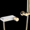Смеситель для ванны с душем Boheme Stick белый - золото 123-WG.2 - 0
