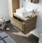 Мебель для ванной STWORKI Карлстад 60 дуб рустикальный, простоун беж, с отверстием под смеситель в столешнице 425192 - 5
