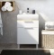 Мебель для ванной STWORKI Дублин 50 белая, в скандинавском стиле, с подсветкой 406298 - 1