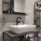 Мебель для ванной STWORKI Нюборг 70 с зеркалом, в стиле лофт, черная (комплект, гарнитур) 483894 - 2