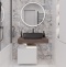 Мебель для ванной STWORKI Ольборг 80 столешница дуб карпентер, без отверстий, с тумбой 50, с раковиной Vitra Shift черной 542618 - 0