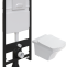 Комплект Унитаз подвесной STWORKI Хальмстад SETK2804-0606-001-1-6000 с микролифтом + Система инсталляции для унитазов EWRIKA ProLT 0026-2020 с кнопкой смыва 0052 белой матовой 560235 - 0