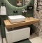 Мебель для ванной STWORKI Ольборг 120 столешница дуб французский, без отверстий, с тумбой 80, с раковиной STWORKI Soul 1 белой 489182 - 3