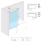 Шторка для ванны Excellent Be Spot 75х144 L профиль хром стекло прозрачное KAEX.2309.750.LE - 3