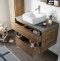 Мебель для ванной STWORKI Карлстад 90 дуб рустикальный, роверелла, в стиле лофт, под дерево, подвесная 427905 - 3