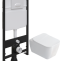 Комплект Унитаз подвесной STWORKI Монтре SETK3204-2616 безободковый, с микролифтом + Система инсталляции для унитазов EWRIKA ProLT 0026-2020 с кнопкой смыва 0052 белой матовой 559992 - 0