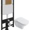 Комплект Унитаз подвесной STWORKI Дублин SETK3504-0605 с микролифтом + Система инсталляции для унитазов EWRIKA ProLT 0026-2020 с кнопкой смыва 0043 золото матовое 559896 - 0