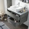 Мебель для ванной STWORKI Карлстад 90 дуб рошелье, монте тиберио, в стиле лофт, серая, подвесная (комплект, гарнитур) 425502 - 3