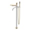 Смеситель для ванны напольный Boheme Stick белый с золотом 129-WG - 0