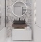 Мебель для ванной STWORKI Ольборг 60 столешница дуб карпентер, без отверстий, с тумбой 80, с раковиной Vitra Shift черной 542616 - 0
