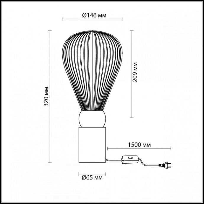Настольная лампа Odeon Light Exclusive Elica 5402/1T - 2