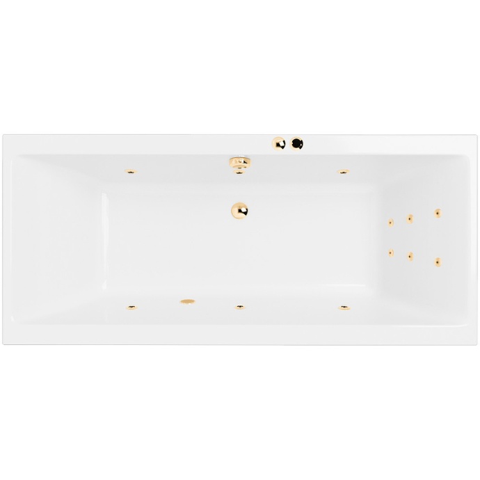 Акриловая ванна Excellent Pryzmat 180х80 белая золото с гидромассажем WAEX.PRY18.LINE.GL - 0