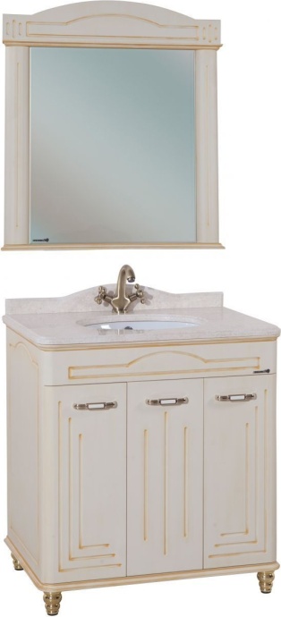 Мебель для ванной Bellezza Аллегро Люкс 100 бежевая патина золото - 0