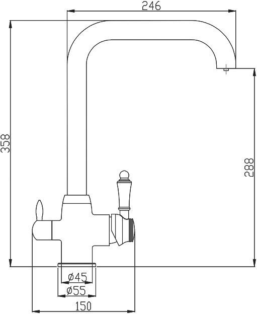 Смеситель Steel Hammer SH 725 BLACK BR для кухонной мойки - 1