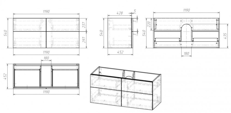Комплект мебели SanVit Лира 120 белый глянец - 4