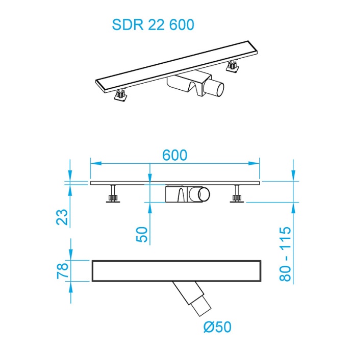 Душевой лоток RGW SDR-22 60 хром без ножек с решеткой 47212260-01 - 4