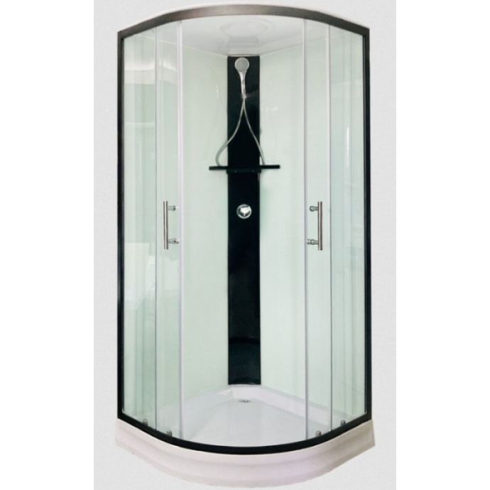 Душевая кабина Royal Bath 86x86 профиль черный стекло прозрачное P505 б/к - 0