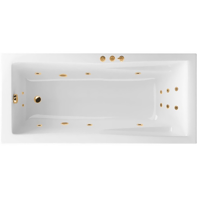 Акриловая ванна Excellent Palace 180x80 белая золото с гидромассажем WAEX.PAL18.SMART.GL - 0