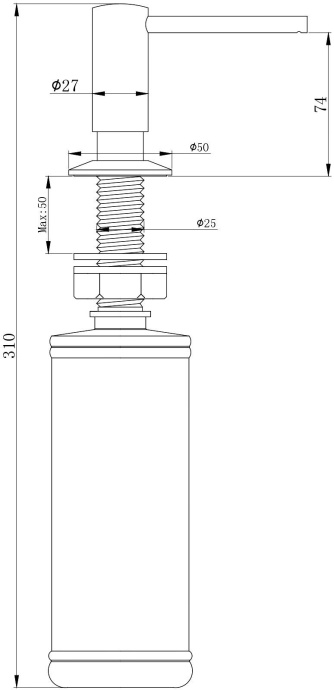 Дозатор для кухонной мойки Paulmark Brevit черный матовый D005-401 - 1