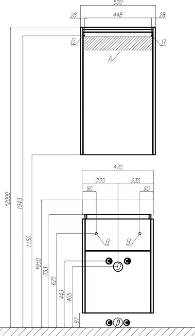 Комплект раковина с пьедесталом  Раковина STWORKI Дублин 50 + Зеркало-шкаф STWORKI Дублин 50 с подсветкой, навесное, белое, прямоугольное + Сифон для 560916 - 9