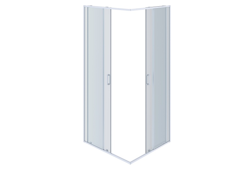 AQ ARI KV 08020CH Душевой уголок квадратный, двери раздвижные 800x800x2000 профиль хром, стекло прозрачное - 1