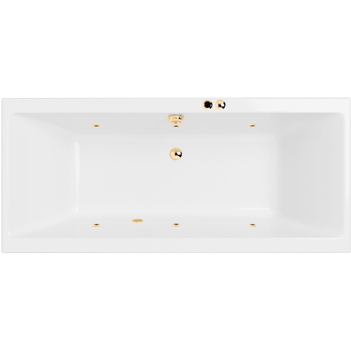 Акриловая ванна Excellent Pryzmat 160х75 белая золото с гидромассажем WAEX.PRY16.SOFT.GL - 0