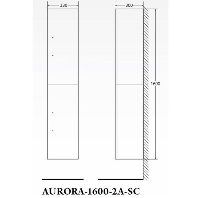 Шкаф-пенал Belbagno Aurora 30 R белый (ручки на выбор) - 3