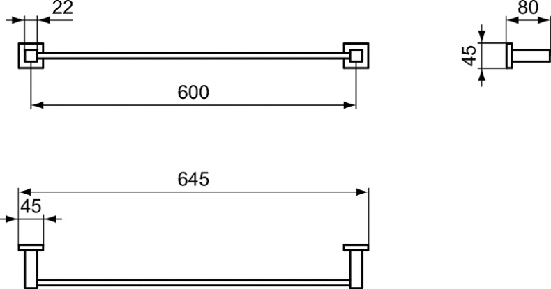 Полотенцедержатель Ideal Standard IOM Square хром  E2197AA - 2