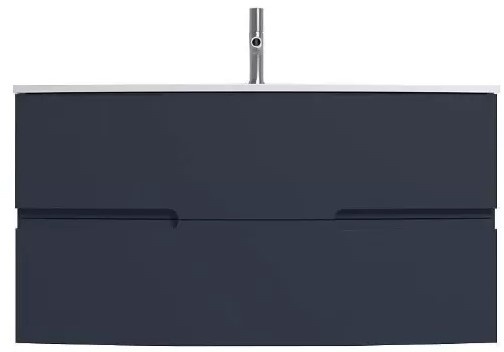 EB1889RU-G98 Nona Мебель с интегрированными ручками, глянцевый темно-синий, 100 см, 2 ящика - 0