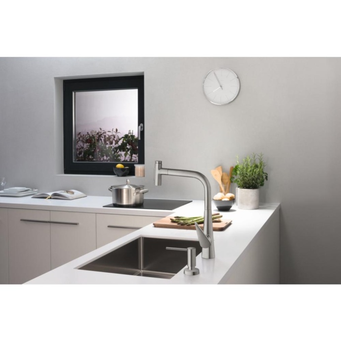 Кухонный смеситель однорычажный, 300, с вытяжным душем, 2jet, sBox Hansgrohe 73867000 - 5
