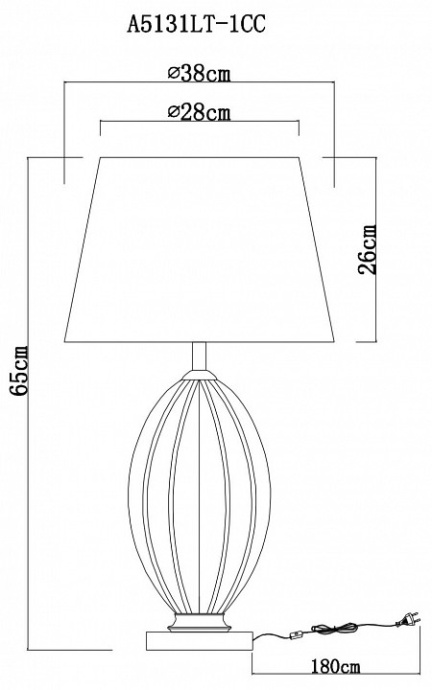 Настольная лампа Arte Lamp Beverly A5131LT-1CC - 1