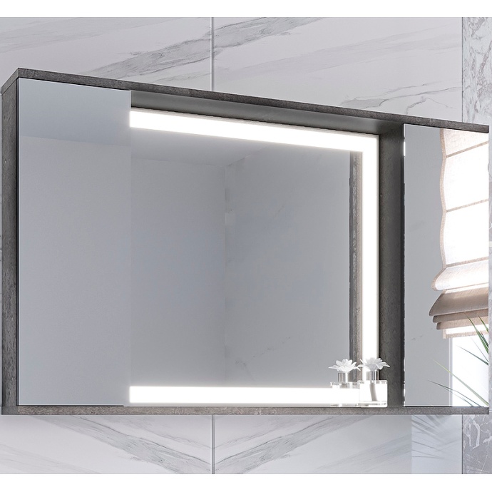 Зеркало-шкаф Stella Polar Дэрри 100 серый SP-00001039 - 0