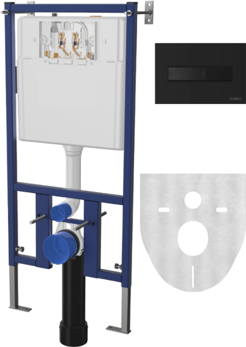 Комплект  Унитаз подвесной DIWO Анапа безободковый + Система инсталляции для унитазов DIWO 4501 с кнопкой смыва 7323 черная матовая 580589 - 2