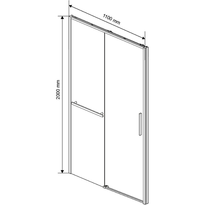 Душевая дверь Vincea Slim Soft 110 черная стекло прозрачное VDS-1SS110CLB - 1