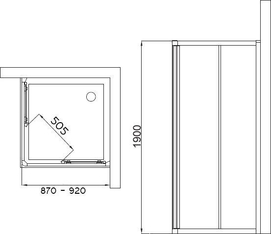 Душевая дверь Ideal Standard Connect 90 см  T9806EO - 2